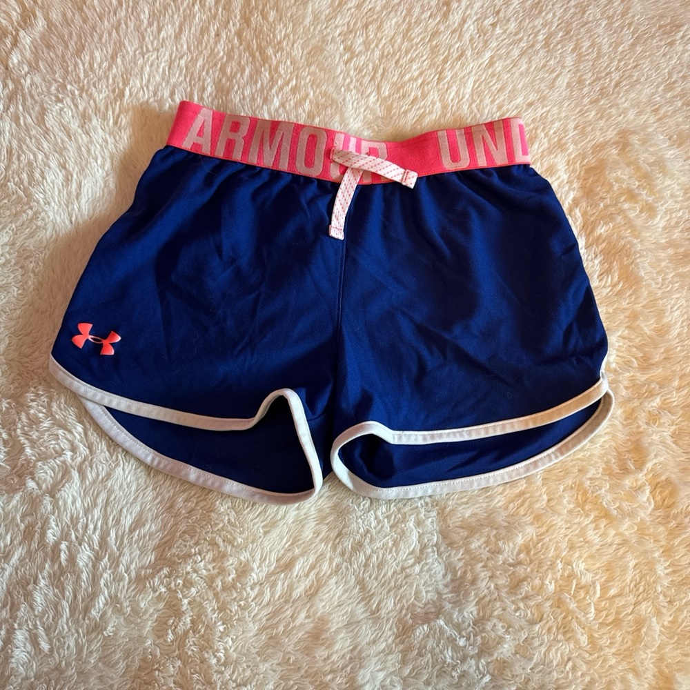 Under Armour Women's Athletic Shorts in Blue and Pink
